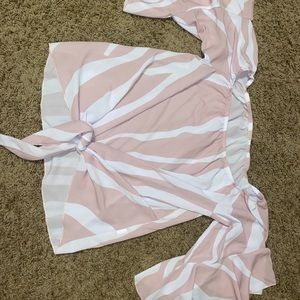 Off the shoulder blouse with 3/4 bell sleeves